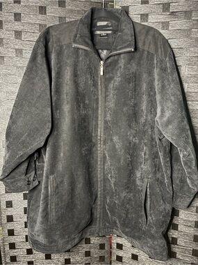 Men's Corduroy Zip-Front Lightweight Jacket - Black